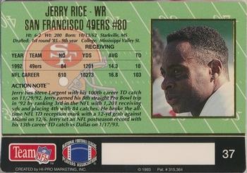 1993 Action Packed #37 Jerry Rice Back