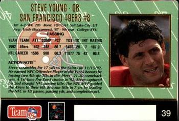 1993 Action Packed #39 Steve Young Back