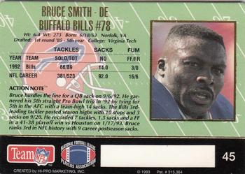 1993 Action Packed #45 Bruce Smith Back