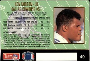 1993 Action Packed #49 Ken Norton Back