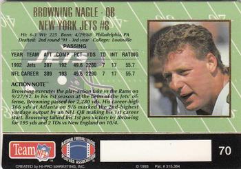 1993 Action Packed #70 Browning Nagle Back