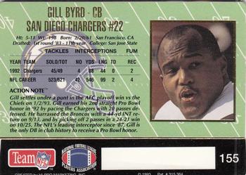 1993 Action Packed #155 Gill Byrd Back