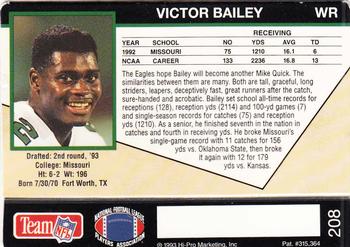 1993 Action Packed #208 Victor Bailey Back