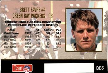 1993 Action Packed - Quarterback Club #QB5 Brett Favre Back