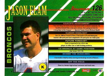 1993 Bowman #126 Jason Elam Back