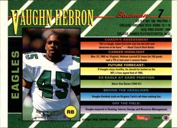 1993 Bowman #7 Vaughn Hebron Back