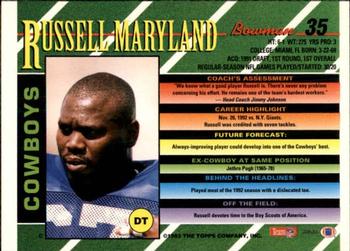 1993 Bowman #35 Russell Maryland Back