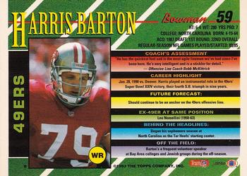 1993 Bowman #59 Harris Barton Back