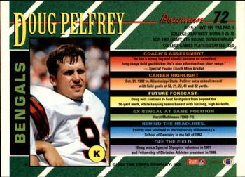 1993 Bowman #72 Doug Pelfrey Back