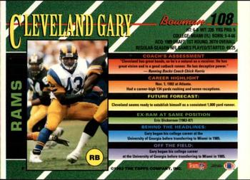 1993 Bowman #108 Cleveland Gary Back