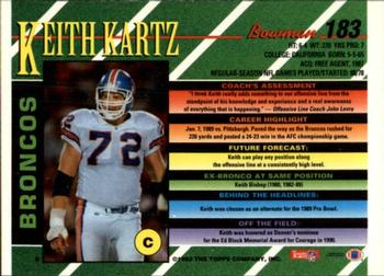 1993 Bowman #183 Keith Kartz Back