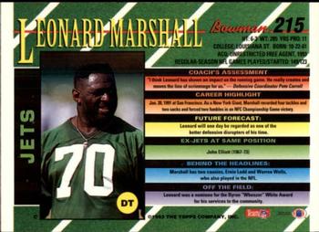 1993 Bowman #215 Leonard Marshall Back
