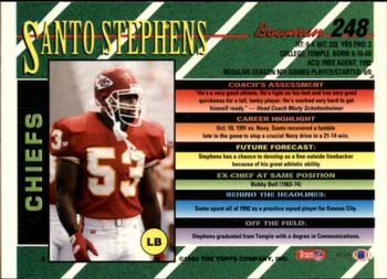 1993 Bowman #248 Santo Stephens Back
