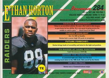 1993 Bowman #284 Ethan Horton Back