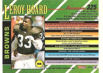 1993 Bowman #325 Leroy Hoard Back