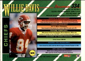 1993 Bowman #334 Willie Davis Back