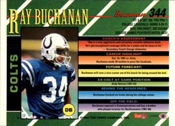 1993 Bowman #344 Ray Buchanan Back