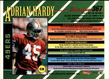 1993 Bowman #367 Adrian Hardy Back