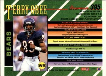 1993 Bowman #395 Terry Obee Back