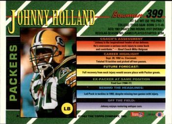 1993 Bowman #399 Johnny Holland Back