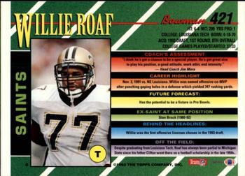 1993 Bowman #421 Willie Roaf Back