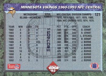 1993 Collector's Edge #121 Minnesota Vikings Back