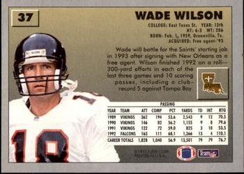 1993 Fleer #37 Wade Wilson Back