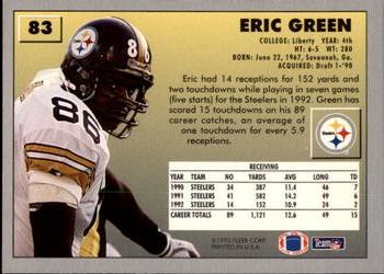 1993 Fleer #83 Eric Green Back