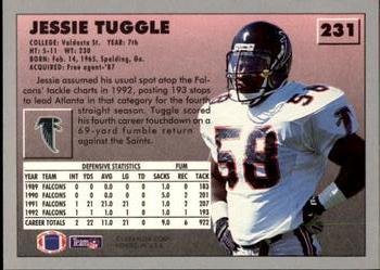 1993 Fleer #231 Jessie Tuggle Back