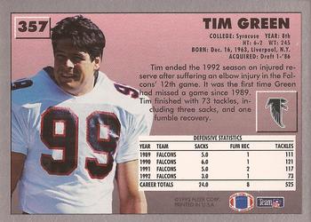 1993 Fleer #357 Tim Green Back