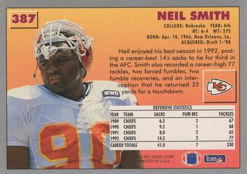 1993 Fleer #387 Neil Smith Back