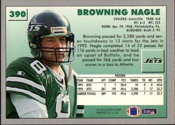 1993 Fleer #390 Browning Nagle Back