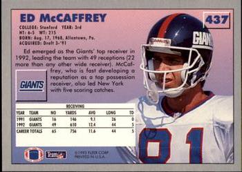 1993 Fleer #437 Ed McCaffrey Back