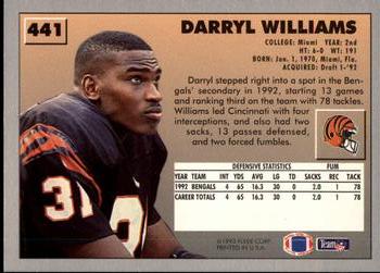 1993 Fleer #441 Darryl Williams Back