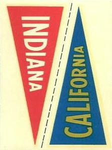 1960 Fleer - College Pennant Decals #NNO California / Indiana Front