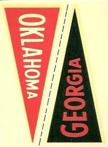 1960 Fleer - College Pennant Decals #NNO Georgia / Oklahoma Front