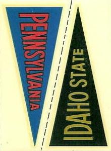 1960 Fleer - College Pennant Decals #NNO Idaho State / Pennsylvania Front