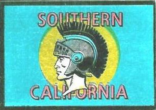 1960 Topps - Metallic Stickers #NNO USC Trojans Front