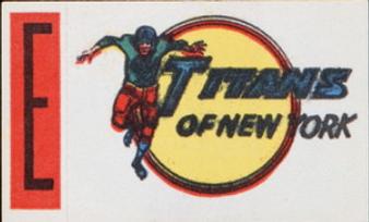 1961 Topps - Flocked Stickers #NNO New York Titans E Front