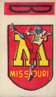 1961 Topps - Flocked Stickers #NNO Missouri Tigers B Front