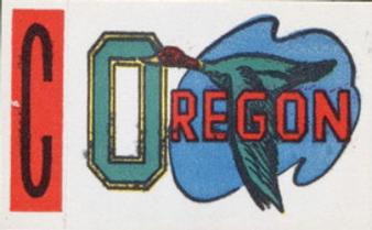 1961 Topps - Flocked Stickers #NNO Oregon Ducks C Front