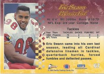1993 Pacific #67 Eric Swann Back