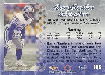 1993 Pacific #106 Barry Sanders Back