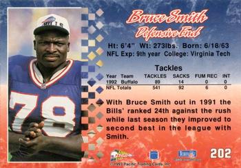 1993 Pacific #202 Bruce Smith Back