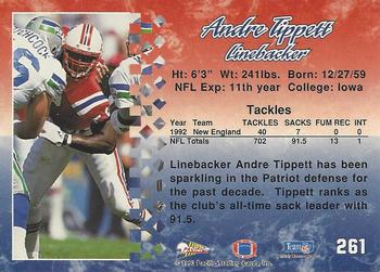 1993 Pacific #261 Andre Tippett Back