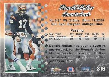 1993 Pacific #316 Donald Hollas Back
