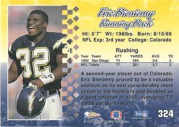 1993 Pacific #324 Eric Bieniemy Back