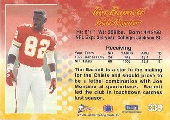 1993 Pacific #339 Tim Barnett Back