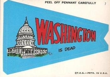 1967 Topps - Comic Pennants #7 Washington (is Dead) Front