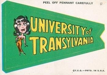 1967 Topps - Comic Pennants #12 University of Transylvania Front